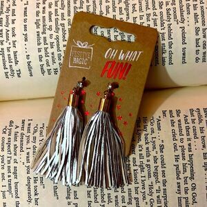 Oh What Fun Silver Tassel Stud Earrings